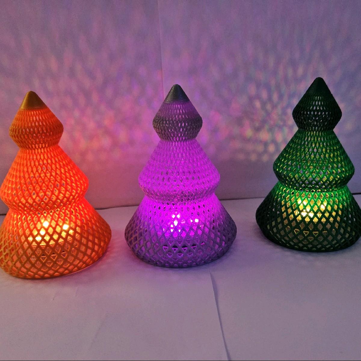Mini Christmas Tree Ornaments with Multicolour LED Light - Festive Party Decor / Decoration - 1 Item only Traditional Colorful - Mini LED Christmas tree ornaments with multicolour battery operated lights, perfect for festive table décor, shelves, mantels and small spaces. A cosy, eye-catching Christmas decoration for any home. 🎄✨